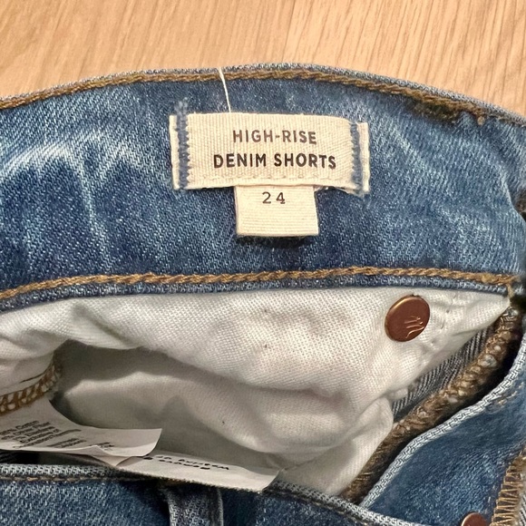 Madewell High Rise Denim Boyshorts Button Through Front Jean Shorts Blue Size 24 - Picture 12 of 16